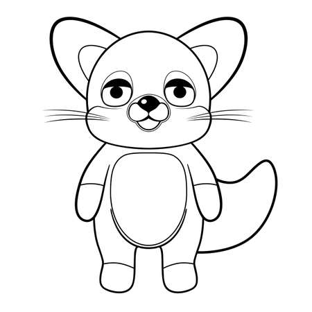 coloring book little foxのイラスト素材