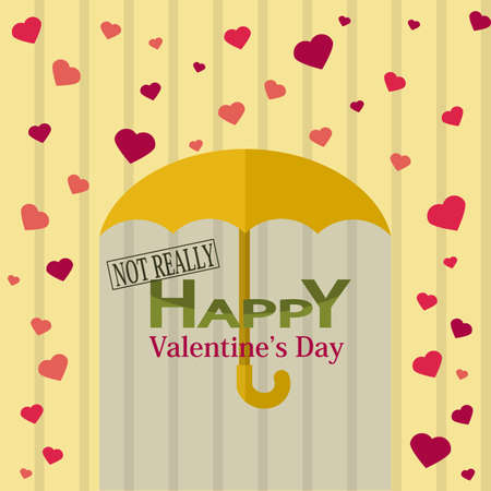 Holiday Postcard for Valentines day in flat design. Not really happy holidayのイラスト素材