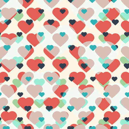 Seamless background with colorful heartsのイラスト素材