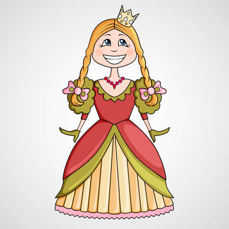 Cartoon of funny little princessのイラスト素材