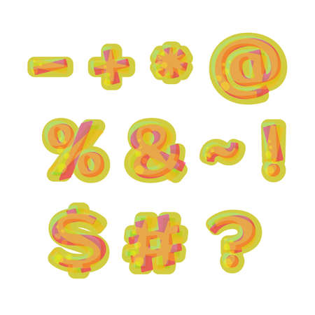 Colorful Symbols stylized jelly or lemonade with bubblesのイラスト素材