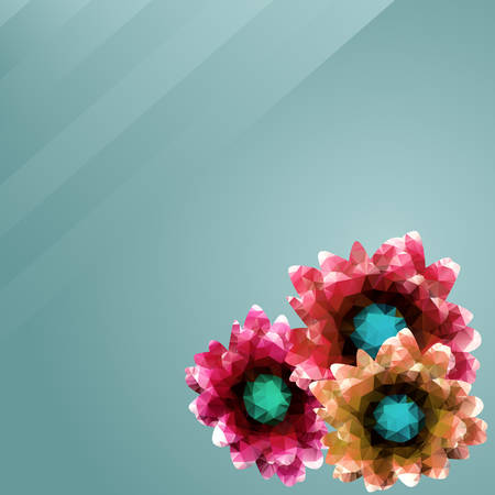 Blue Background with abstract colorful flowersのイラスト素材