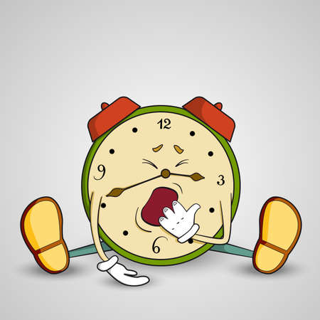 Sleepy Alarm-clock yawnsのイラスト素材