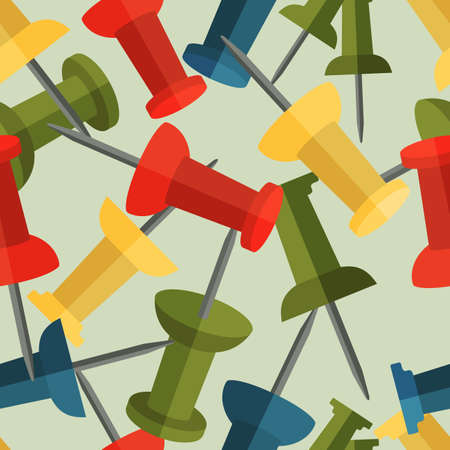 Seamless background with colorful pins in flat design, vectorのイラスト素材