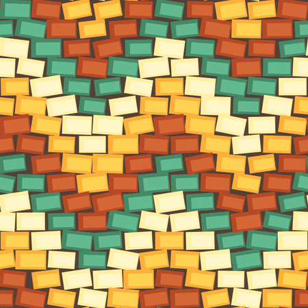 Seamless background made of colorful bricksのイラスト素材