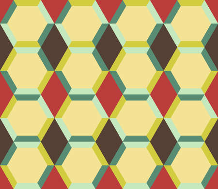Seamless abstract background made of honeycombs and rhombusesのイラスト素材
