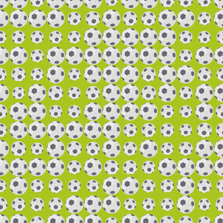 Seamless colorful background made of balls for football or soccer in flat designのイラスト素材