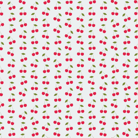 Seamless colorful background made of cherries  in flat design