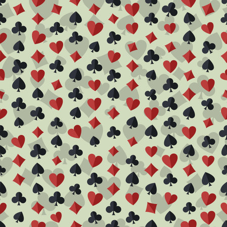 Seamless colorful background made of card suit in flat designのイラスト素材