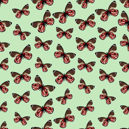 Seamless colorful background made of butterflies in flat simple designのイラスト素材