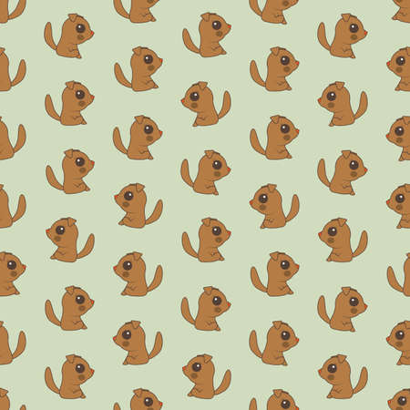 Seamless colorful background made of  cartoons of cute puppiesのイラスト素材