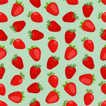 Seamless colorful background made of strawberry in flat designのイラスト素材