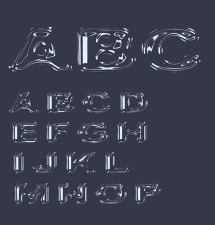 Alphabet stylized liquid transparent effectのイラスト素材