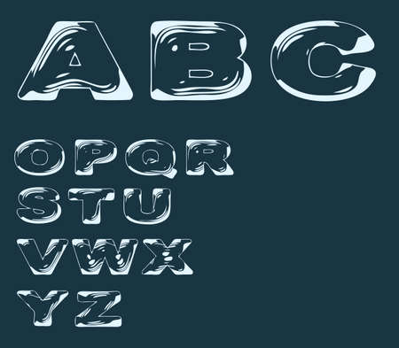 Alphabet stylized liquid transparent effectのイラスト素材