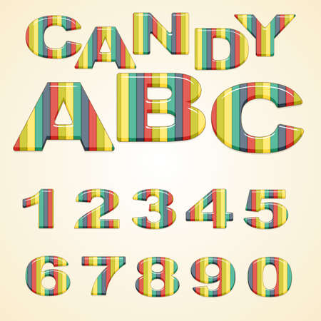 colorful Numbers stylized candyのイラスト素材
