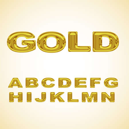 Alphabet stylized goldのイラスト素材
