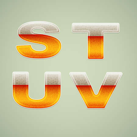 Alphabet stylized beerのイラスト素材