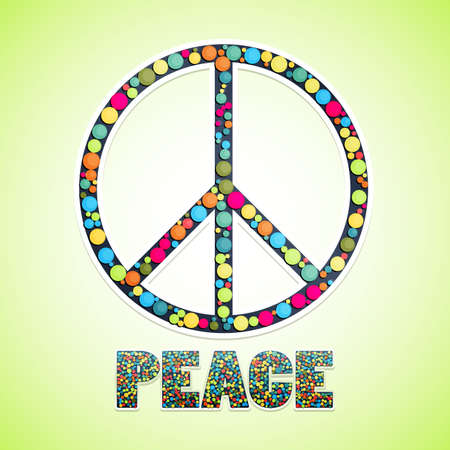 Image with peace sign filled circles and text belowのイラスト素材