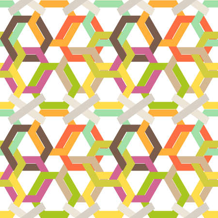 Seamless colorful background made of weaved hexagonsのイラスト素材