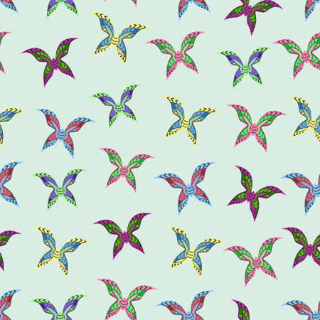 Seamless colorful background made of butterfliesのイラスト素材