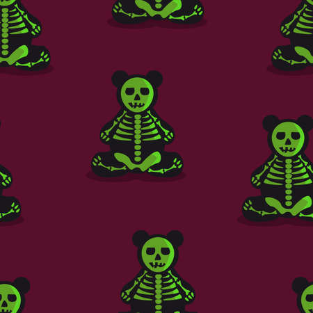 Seamless colorful background made of  Skeleton Toy Bearのイラスト素材