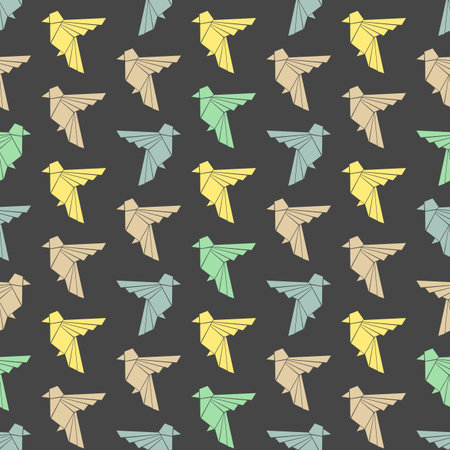 Seamless colorful background made of triangle birds