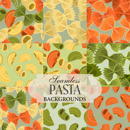 Collection of seamless backgrounds on the topic of pastaのイラスト素材