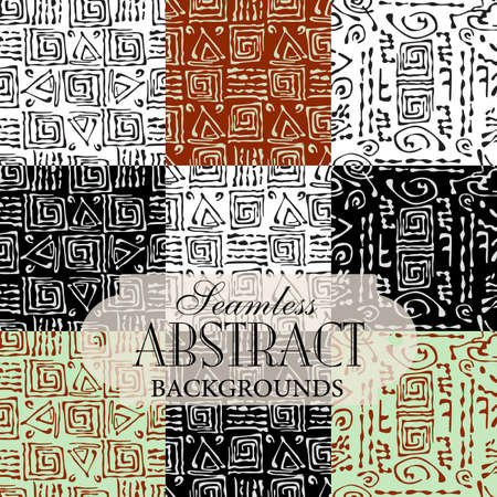 Collection of seamless backgrounds on the topic of abstract patternのイラスト素材