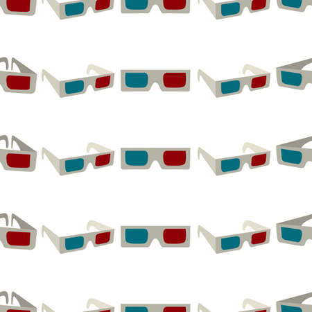 Seamless colorful background made of anaglyph glassesのイラスト素材