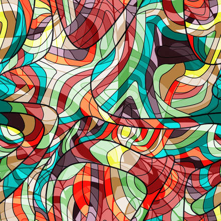 Seamless colorful background with curved linesのイラスト素材