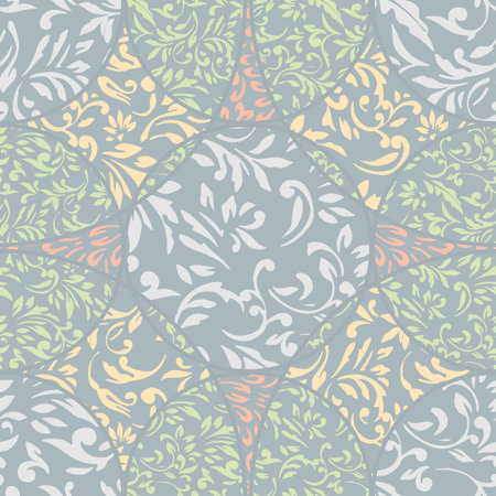 Seamless colorful background with abstract ornamentのイラスト素材