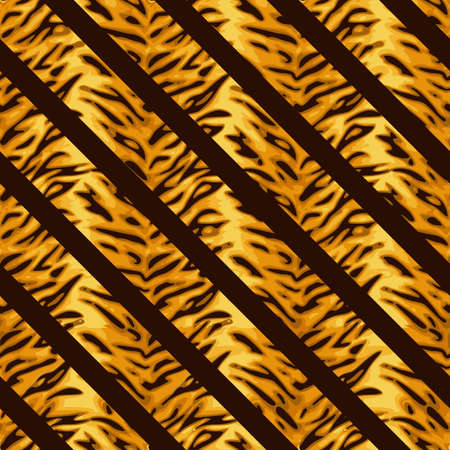 Seamless colorful background with tiger fur placed diagonallyのイラスト素材