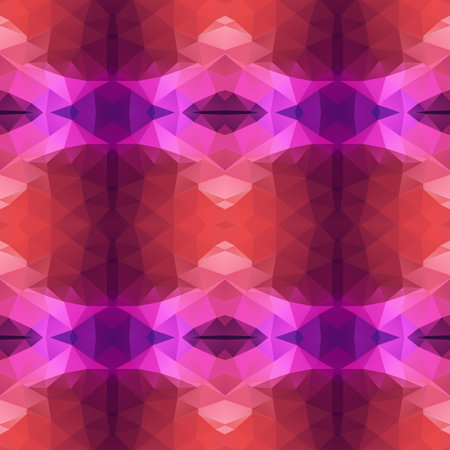 Seamless Background with abstract fractal pattern made of colorful geometric shapes