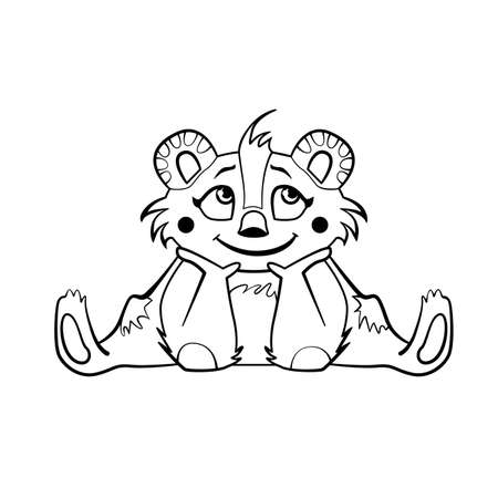 Coloring book with Cartoon of cute fantasy animalのイラスト素材