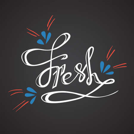 Fresh with florish elements. Hand drawn illustration with hand lettering, Modern brush calligraphy, quote for posters, t-shirts, postcardsのイラスト素材