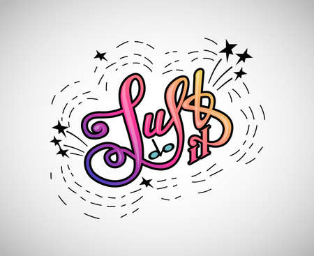 Just do it. Motivation phrase. Hand drawn illustration with hand lettering, Modern brush calligraphy, quote for posters, t-shirts, postcardsのイラスト素材