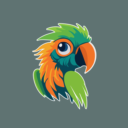 Parrot logo design template. Vector illustration of parrot icon.のイラスト素材