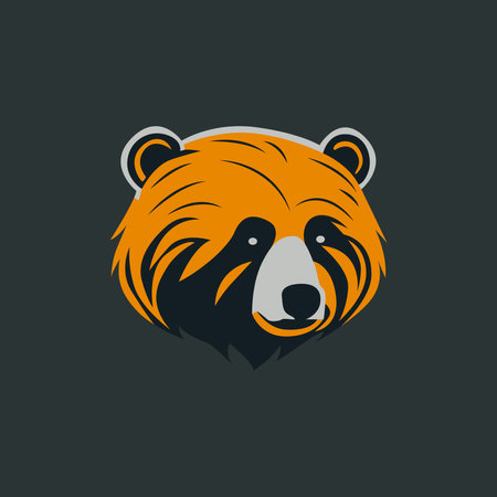 Bear head vector logo design template. Bear head vector logo design.のイラスト素材
