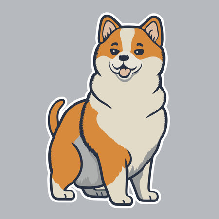 Shiba inu dog icon. Vector illustration in cartoon style.のイラスト素材