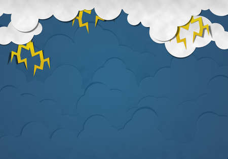 Thunder Storm ,Cutting Paste paperの写真素材