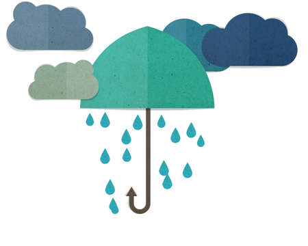 sky blue umbrella and drop falling.の写真素材