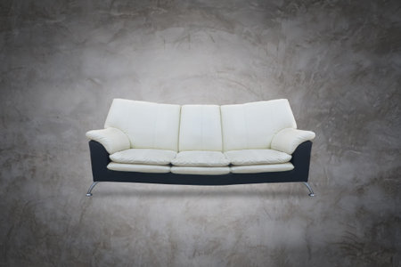 black Modern sofa and white color on isolated white background .