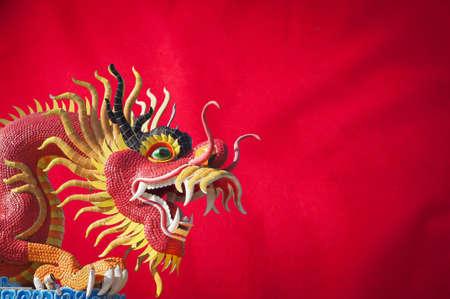 celebrate Chinese New Year background with big dragon statue, concept of the Year of the Dragon.の写真素材