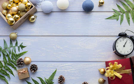 copy space for text with Christmas composition, Christmas gifts and new year composition.の写真素材