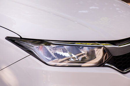 headlight of car, View from front Grille car.