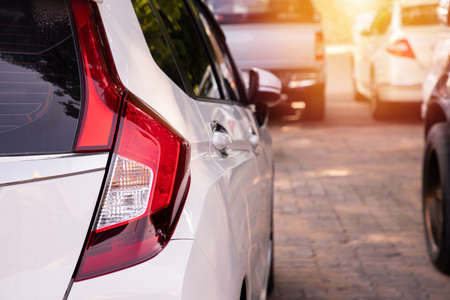 backlight car, concept of used car. view from back car.の写真素材