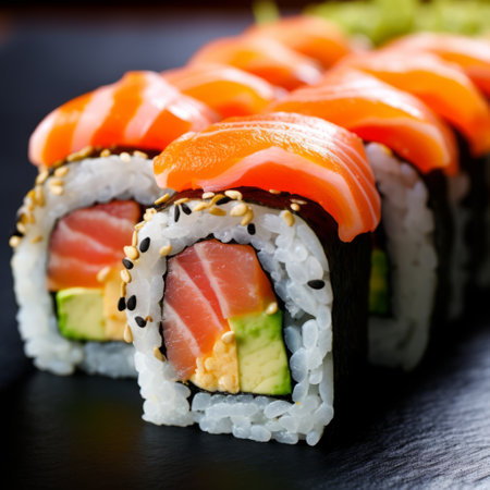 Colorful Sushi Roll Close-Upの素材