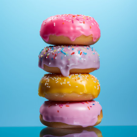Colorful donuts on display