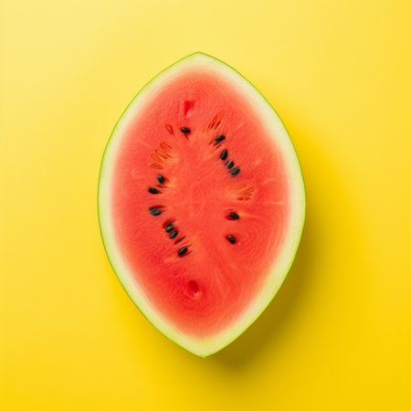 Watermelon slice on yellowの素材