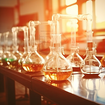 Vibrant Chemistry Classroom Sceneの素材